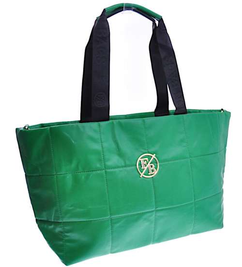 Duża zielona torebka damska Shopper Bag F/B /H2-K1 TB326 M499/