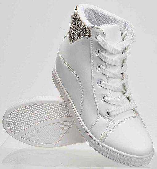 Białe trampki sneakersy z cekinami /E2-3 2400 S315/