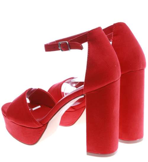 Czerwone sandały na wysokim obcasie /D9-2 14054 S243/