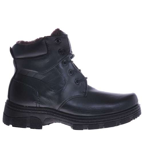 Męskie buty zimowe Czarne /B4-1 10079 S396/