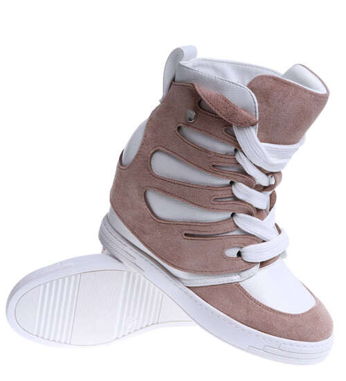 Trampki sneakersy na koturnie Seastar Khaki /G8-3 14976 T937/