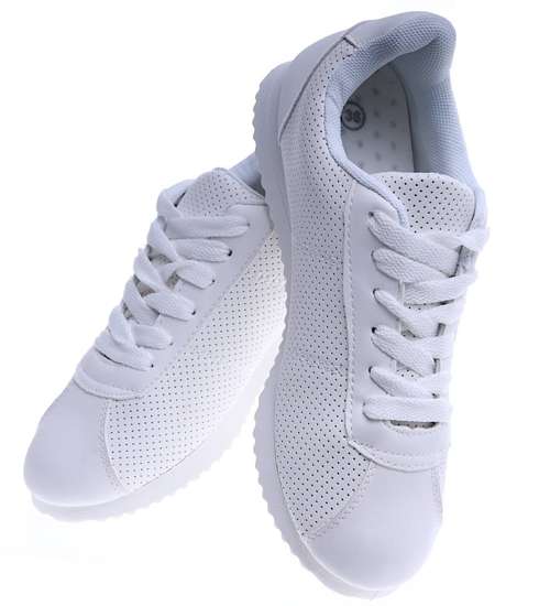 Białe damskie buty sportowe /C5-3 13815 S301/