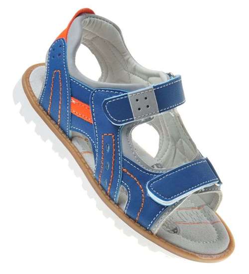 Chłopięce niebieskie sandały na rzepy /A8-2 8796 S293/