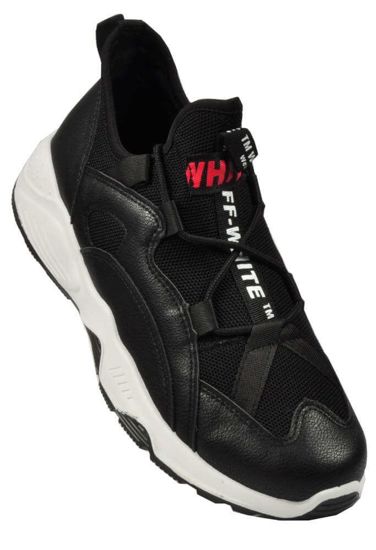 Wsuwane męskie buty w sportowym stylu CZARNE /E2-3 3636 S254/
