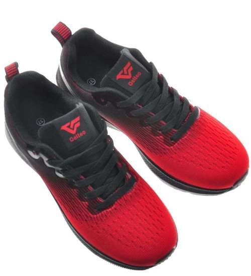 Czarno czerwone sportowe buty chłopięce Gelteo /A3-2 9237 S595/