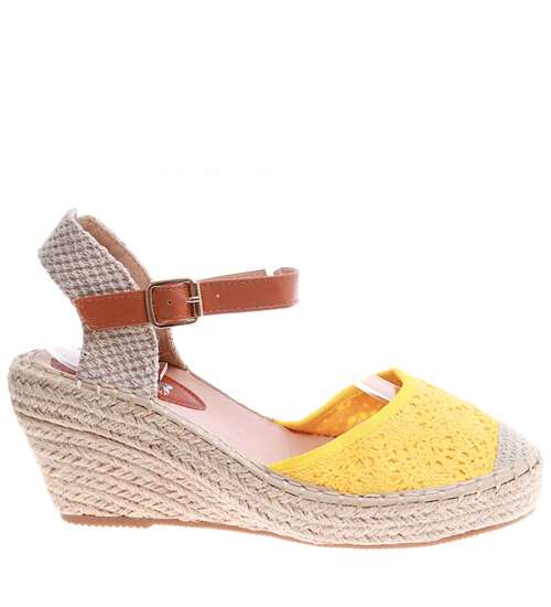 Żółte sandały espadryle /G8-3 16315 T193/