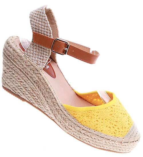 Żółte sandały espadryle /G8-3 16315 T193/