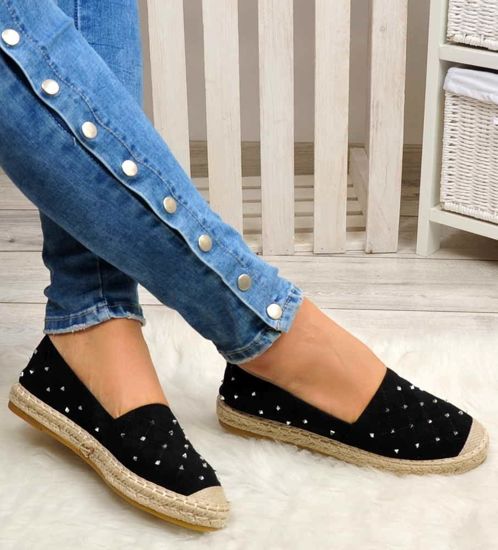 Czarne espadryle na platformie /F6-3 1588 S292/