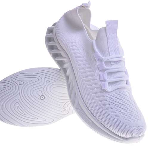 Wsuwane białe buty sportowe /F9-3 11872 T391/