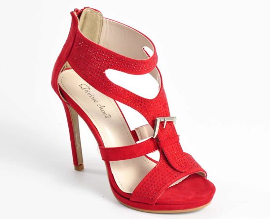 Czerwone sandały na szpilce /D8-3 Ae477 t141/