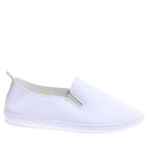 Wkładane białe damskie buty sportowe /F3-2 14207 T235/