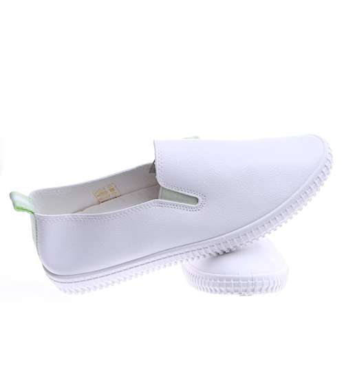 Wkładane białe damskie buty sportowe /F3-2 14207 T235/