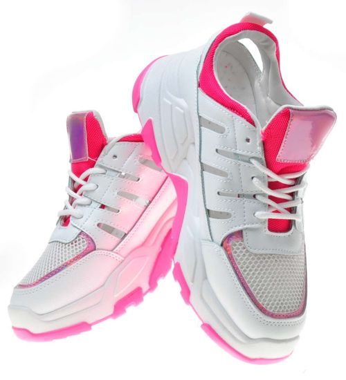Sportowe buty damskie z wycięciami Fuksja /X1-5 6126 S298/