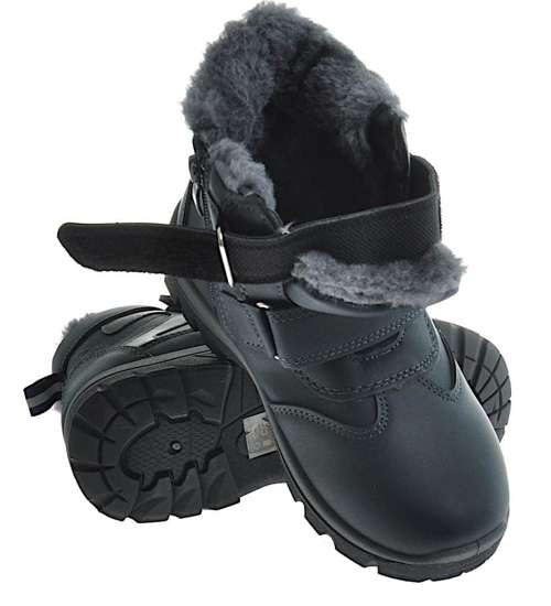 Chłopięce buty zimowe Granatowe /A6-3 10241 S492/