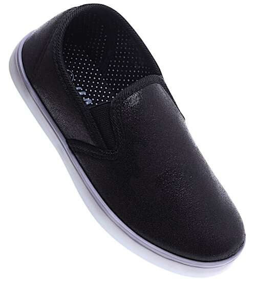 Wsuwane czarne dziewczęce tenisówki slip on /G3-2 15592 T196/