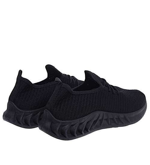 Elastyczne czarne buty sportowe /D7-1 15949 T189/