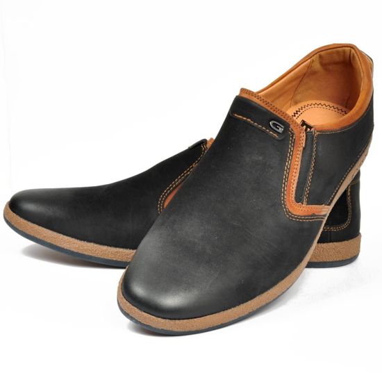 Męskie pantofle w stylu vintage CZARNE /D2-2 2896 D391/