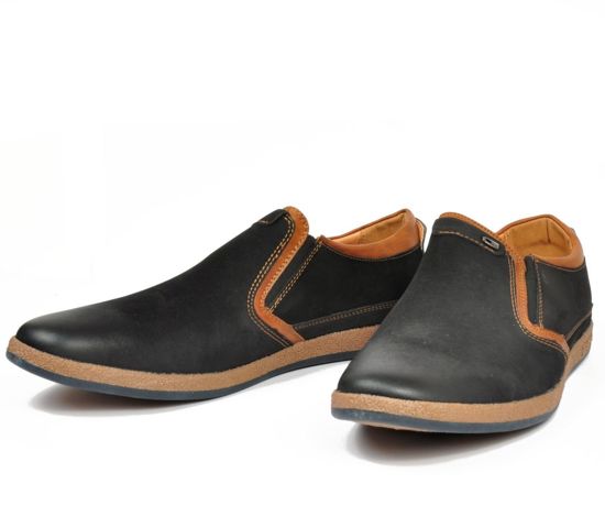 Męskie pantofle w stylu vintage CZARNE /D2-2 2896 D391/