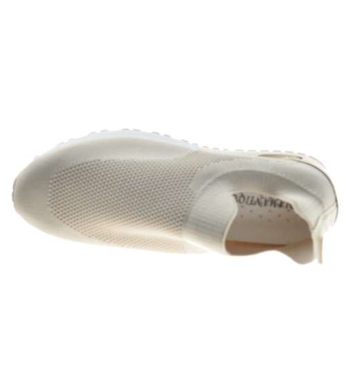 Wsuwane elastyczne buty sportowe Beżowe /X3-4 8174 S306/