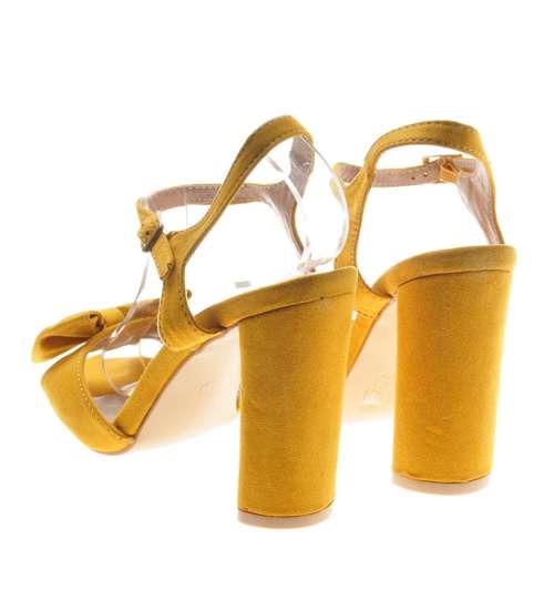 Piękne damskie sandały w kobiecym wydaniu Żółte /X1-5 8503 S195/