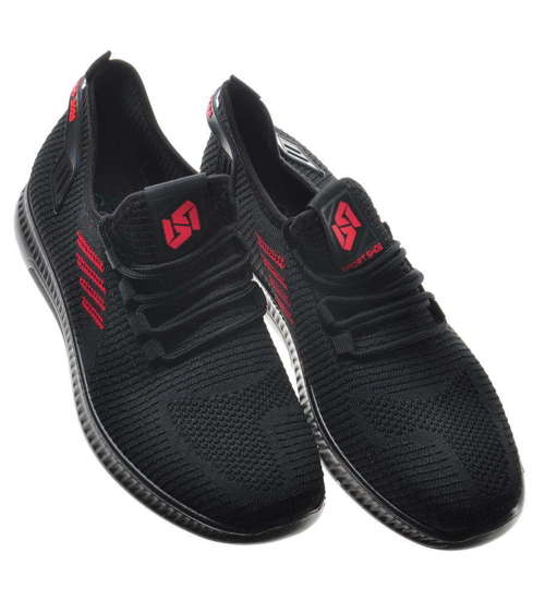 Wsuwane czarne męskie obuwie sportowe /D4-3 9080 S490/