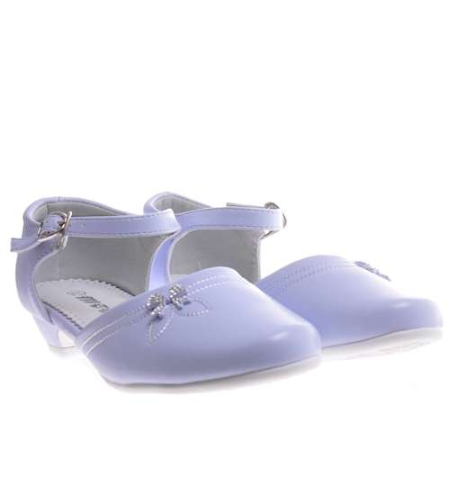 Białe buty pantofle komunijne dla dziewczynki /F5-2 11123 T290/