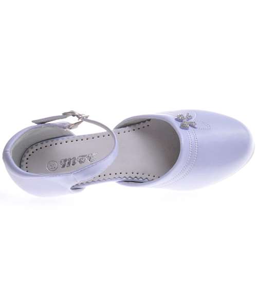 Białe buty pantofle komunijne dla dziewczynki /F5-2 11123 T299/