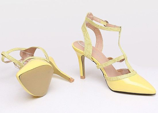 Fenomenalne sandały szpilki /F6-3 Y116 Sx420/ Żółte