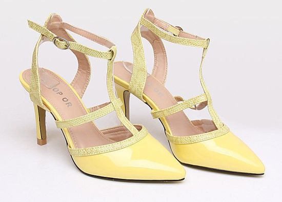 Fenomenalne sandały szpilki /F6-3 Y116 Sx420/ Żółte