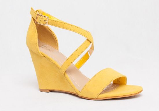 Żółte sandały na koturnie /A5-3 AB83 s122/