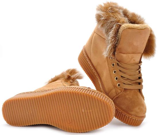 Botki creepersy z wysoką cholewką CAMEL /D6-3 1251 S292/