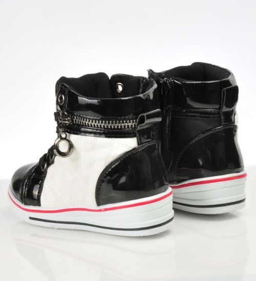 Wygodne trampki sneakersy dla dziewczynki Czarne /C6-2 4049 S142/
