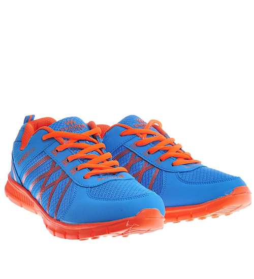 Pomarańczowo niebieskie buty sportowe /A6-1 11258 S106/
