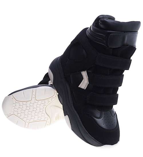 Czarne sneakersy na koturnie Seastar /G7-2 14896 T937/