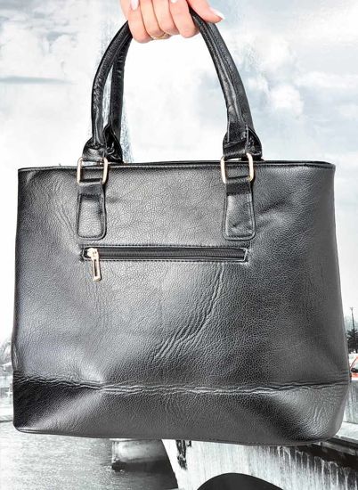 Praktyczna i pojemna czarna torebka damska Shopper CZARNA /xx HT123 S213/