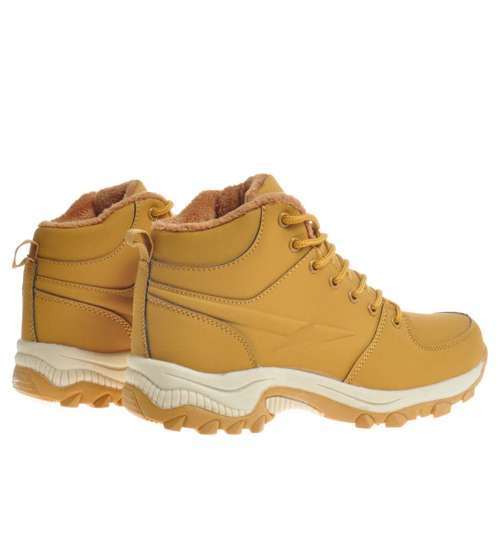 Żółte buty uniwersalne sznurowane unisex /F2-3 10118 S593/