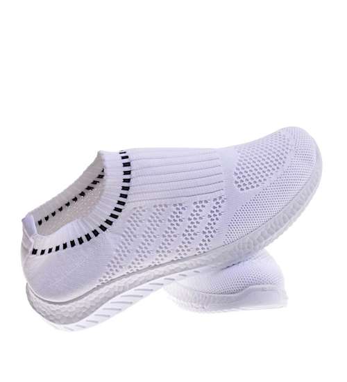 Wsuwane białe buty sportowe /B2-1 11782 T294/