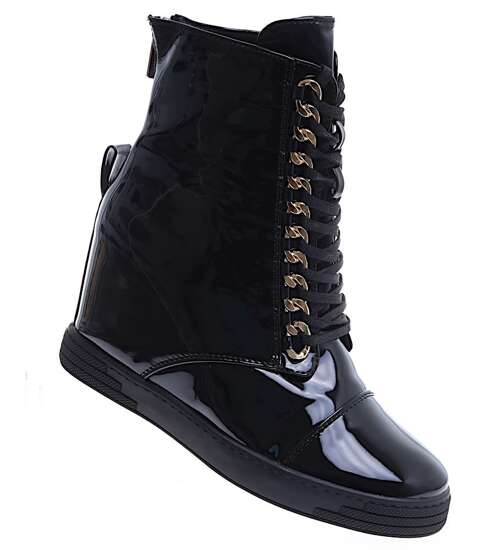 Czarne damskie trampki sneakersy na koturnie Seastar /F3-2 15106 T937/
