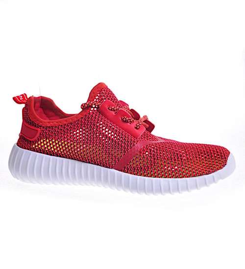 Czerwone sznurowane buty sportowe 11778 /D1-3 21-217 T194/