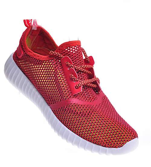 Czerwone sznurowane buty sportowe 11778 /D1-3 21-217 T194/