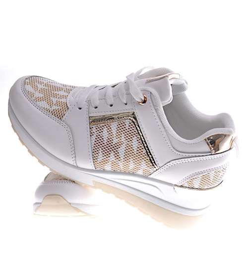 Białe trampki sneakersy na niskim koturnie /C7-3 12942 T690/