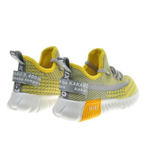 Chłopięce sneakersy Żółto-Szare /G12-2 9396 S197/