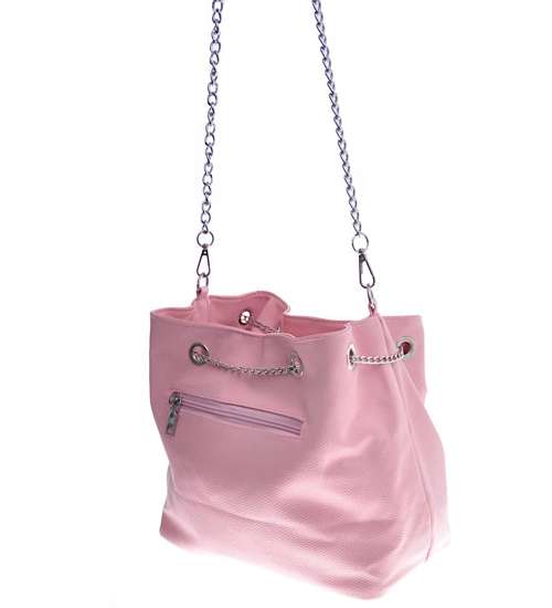 Różowa damska torebka z łańcuszkiem /H2-K28 TB302 S199/