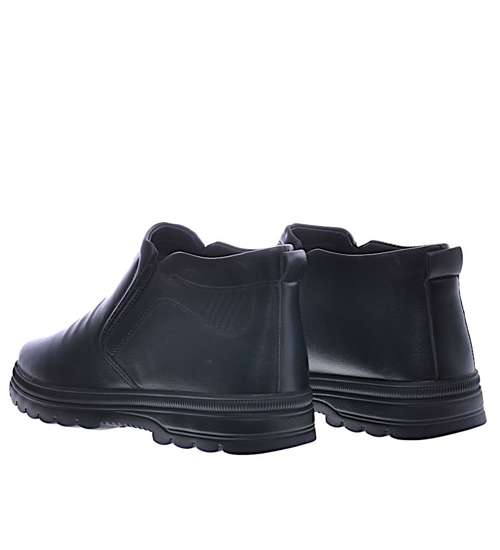 Zimowe męskie buty z ociepleniem Czarne /E1-1 12787 S498/