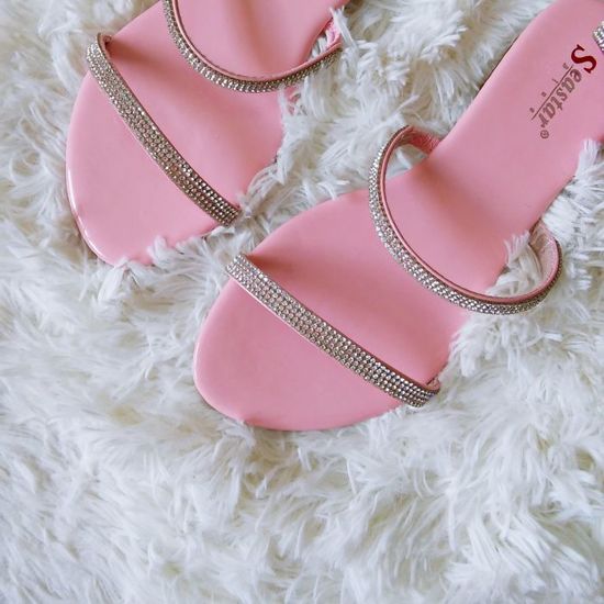 Designerskie sandały spiralki /E9-1 AB86 S425/ Różowe