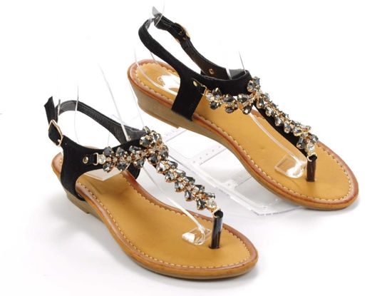 Czarne sandały japonki z cyrkoniami /E9-1 Ae585 S212/