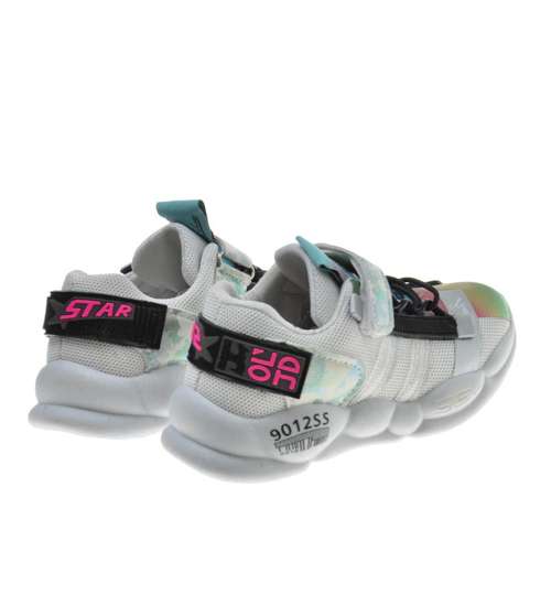 Dziewczęce półbuty sneakersy z rzepem /E5-2 9422 S197/