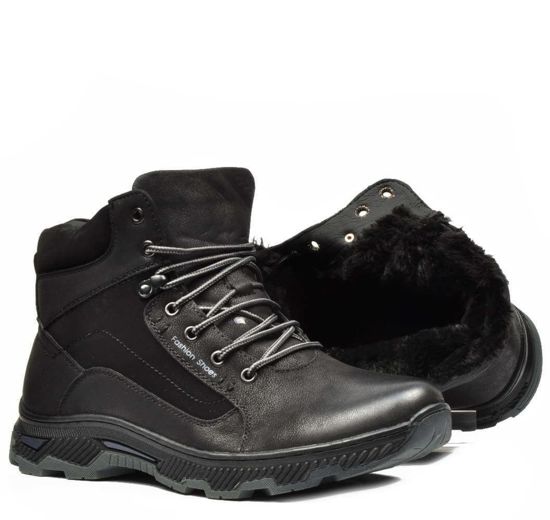 Solidne męskie buty na zimę CZARNE /X1-4 4067 S692/