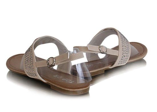 Beżowe sandały japonki /G8-1 X128 S0392/ Beżowe