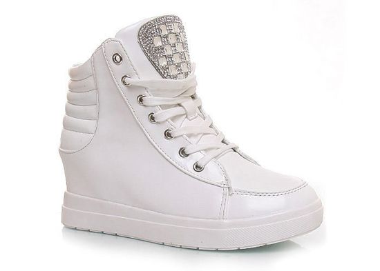 Sneakersy z dżetami /E8-1 Y177 Sx426/ Białe